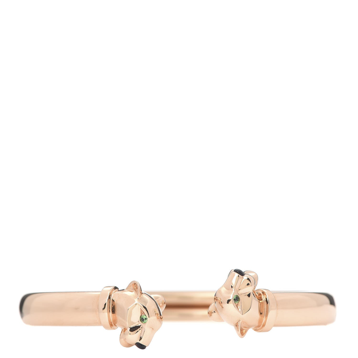 Cartier 18K Pink Gold Tsavorite Garnet Onyx Panthère De Cuff Bracelet 3 of 6
