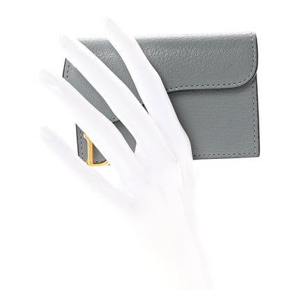 Christian Dior Goatskin Saddle Card Holder Sky Blue 2 of 7