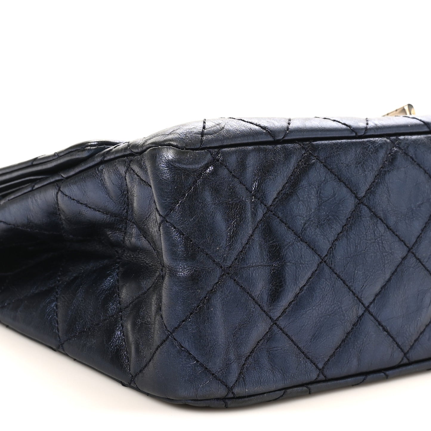Metallic Aged Calfskin Quilted 2.55 Reissue 227 Flap Blue