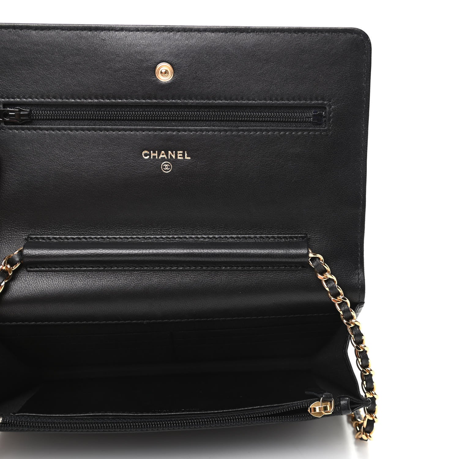 Chanel Lambskin Quilted Egyptian Amulet Wallet On Chain WOC Black 5 of 9