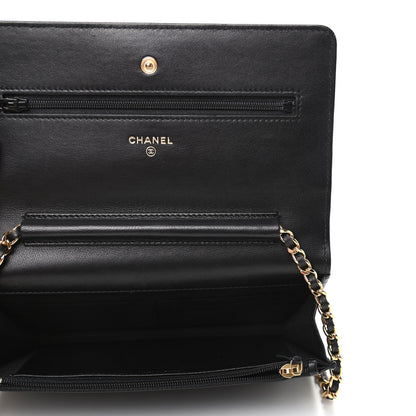 Chanel Lambskin Quilted Egyptian Amulet Wallet On Chain WOC Black 5 of 9