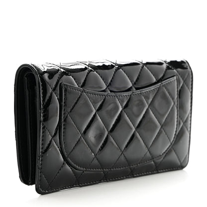 Chanel Patent Calfskin Quilted Yen Wallet Black 3 of 11