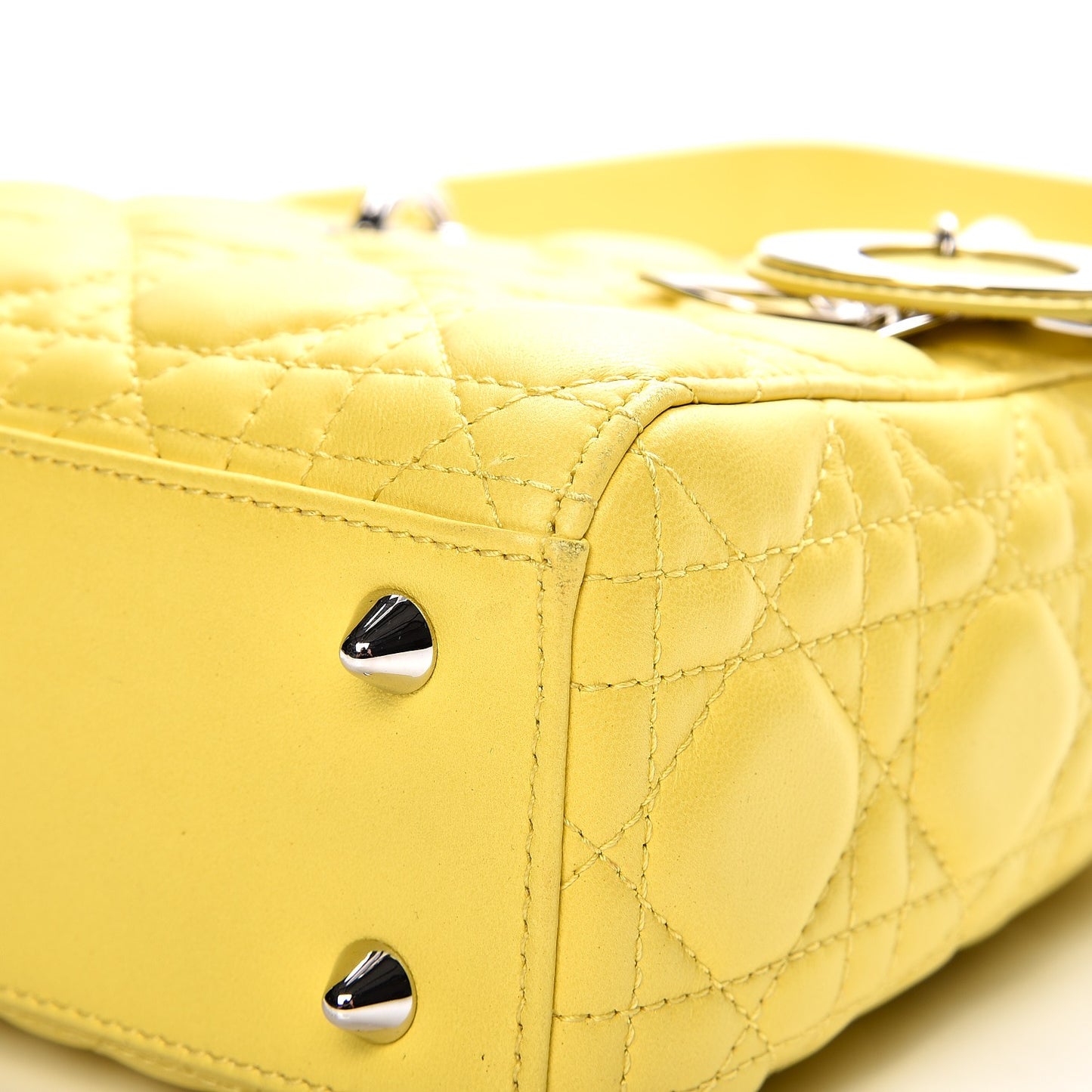 Lambskin Cannage Small My Lady Dior Mimosa Yellow
