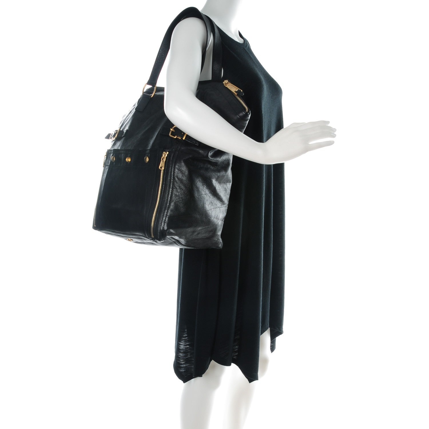 Saint Laurent Calfskin XL Downtown Tote Black 2 of 8