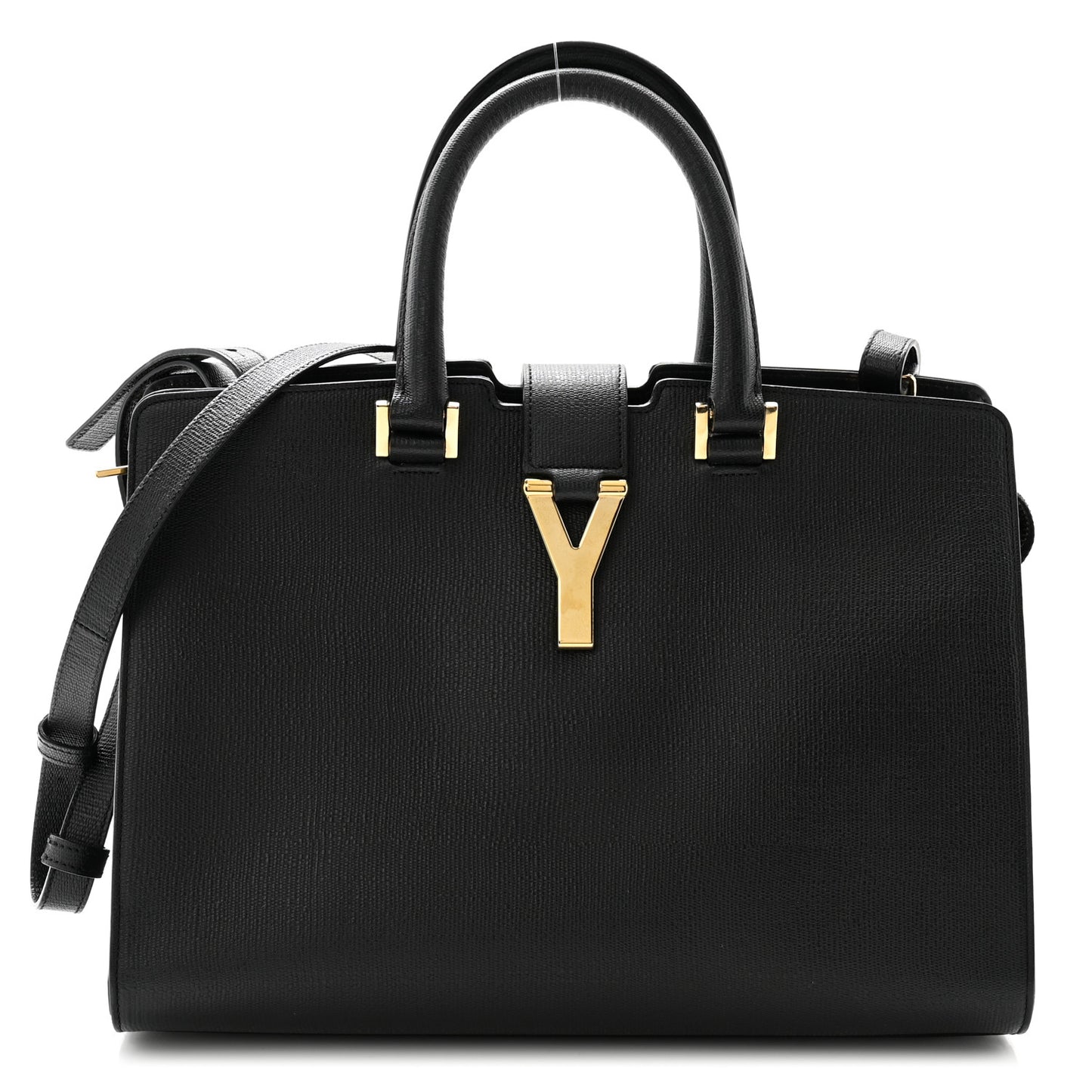 Textured Calfskin Small Classic Y Cabas Black