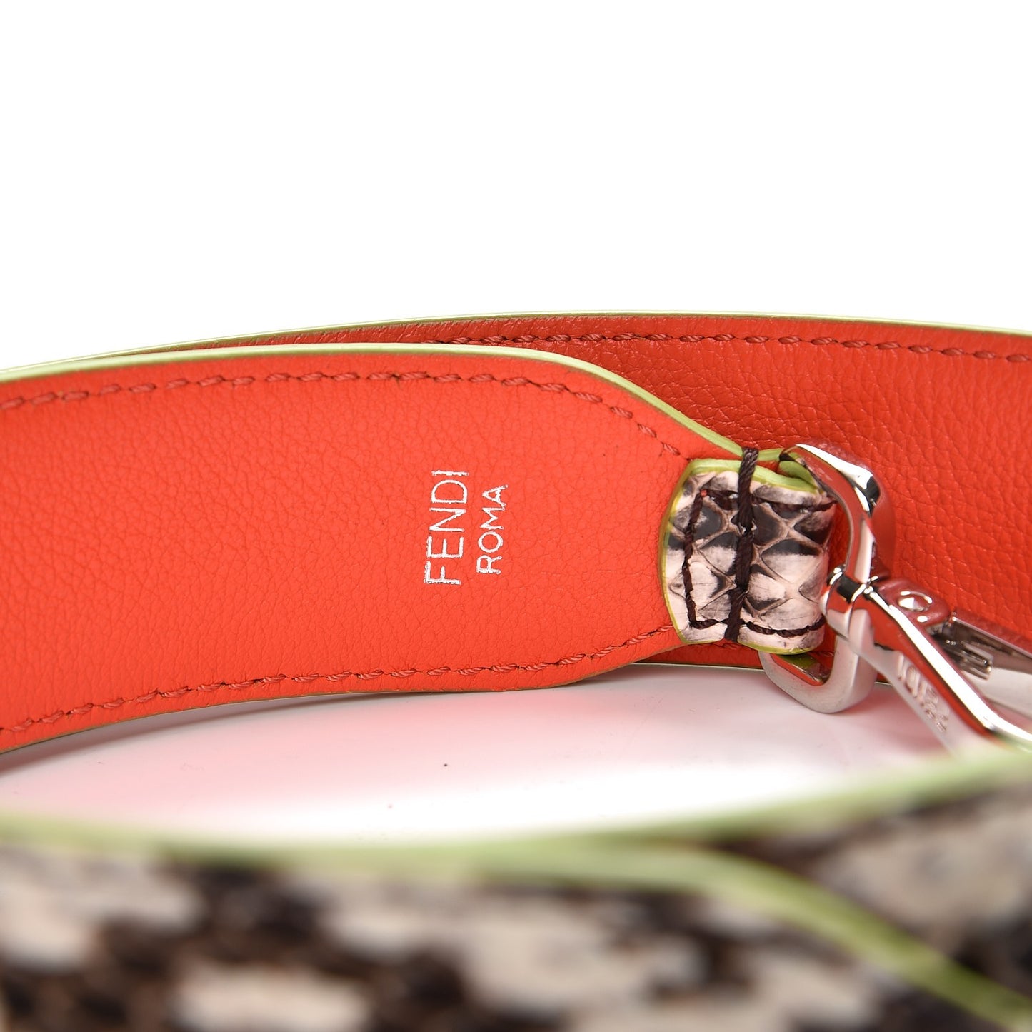 Shiny Python Vitello Dolce Strap You White Papavero