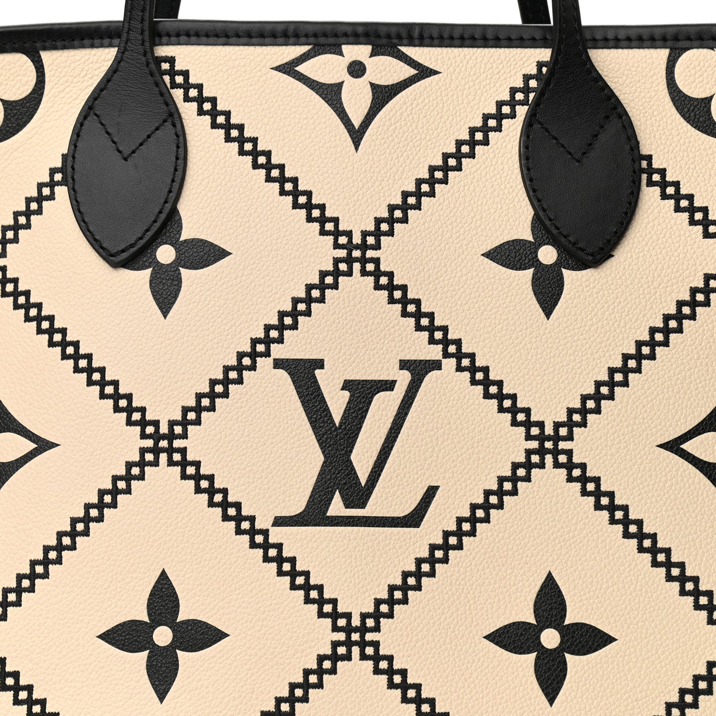 Empreinte Monogram Giant Broderies Neverfull MM Cream Black