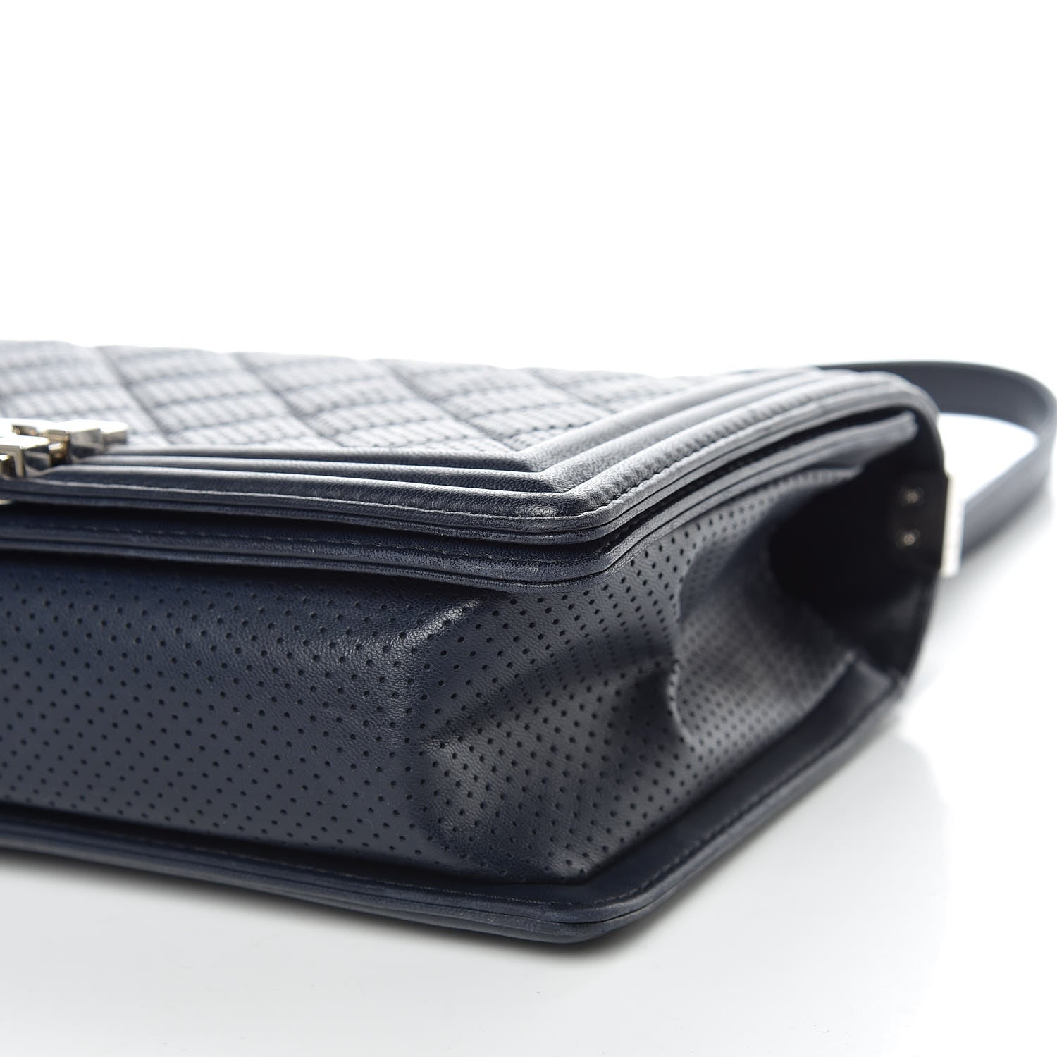 Chanel Perforated Lambskin Quilted New Medium Boy Flap Navy 6 of 14