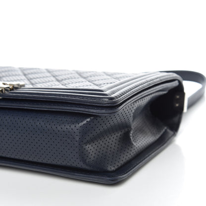 Chanel Perforated Lambskin Quilted New Medium Boy Flap Navy 6 of 14