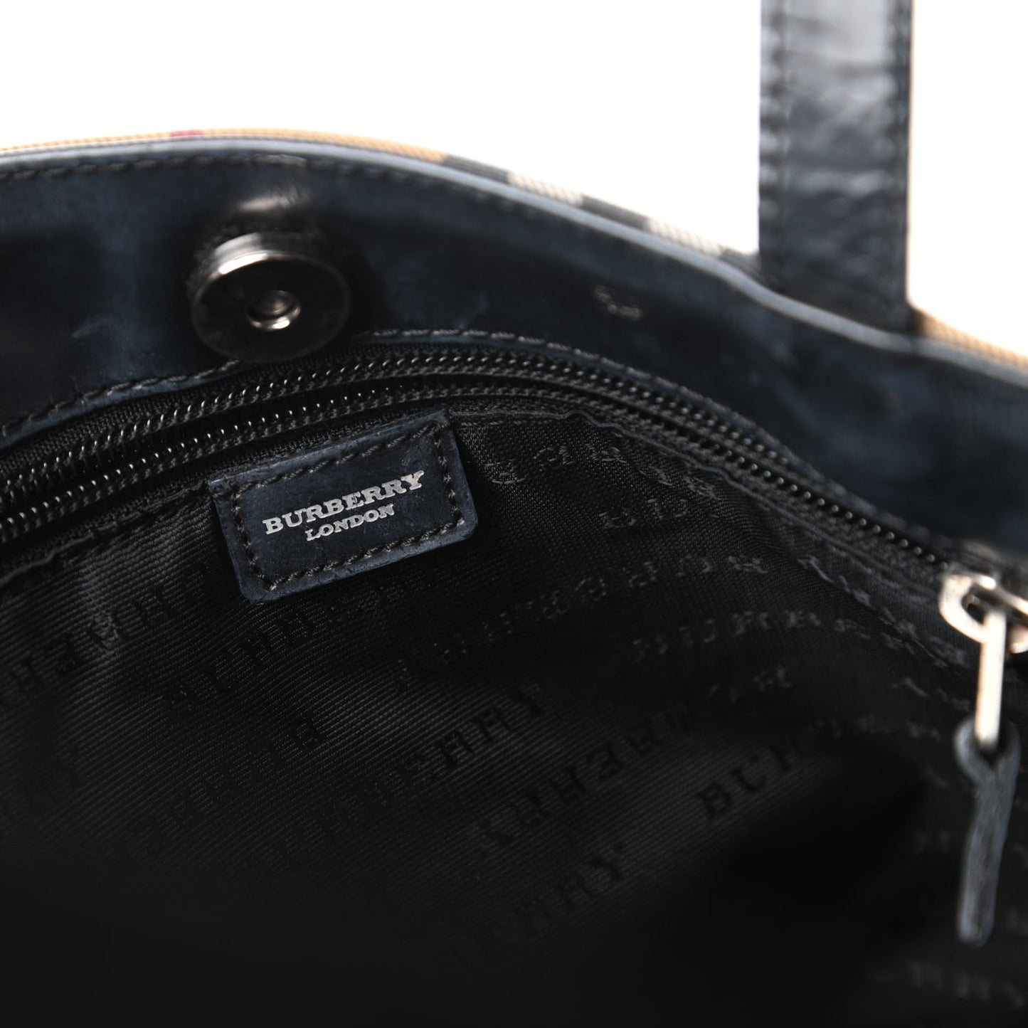House Check Medium Tote Black