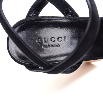 Gucci Suede Cork Platform Sandal 37.5 Black 8 of 11