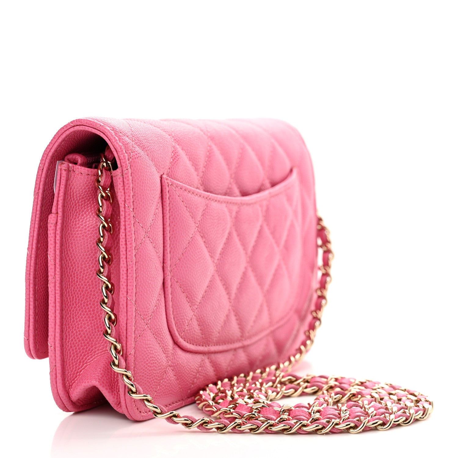 Chanel Caviar Quilted Wallet on Chain WOC Pink 3 of 11