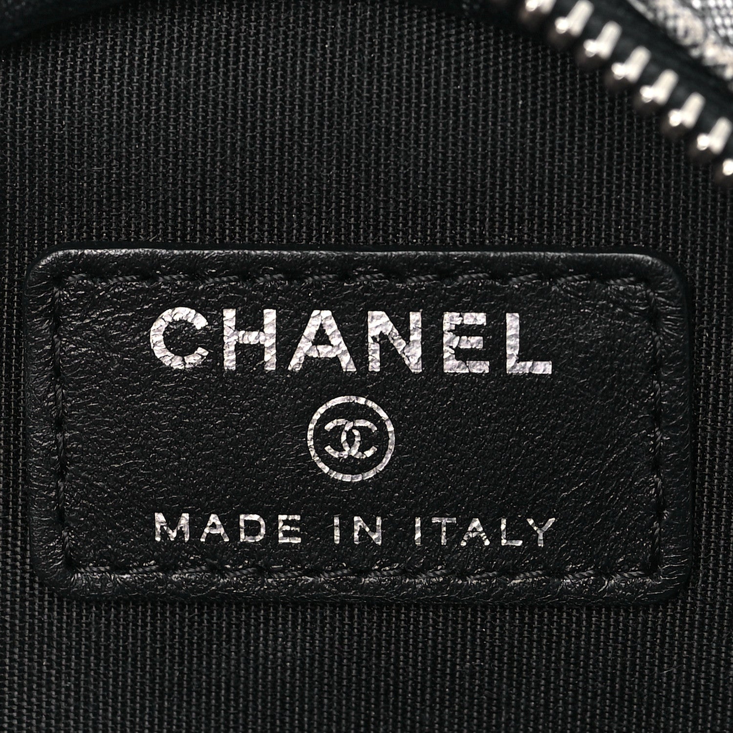 Chanel Calfskin Floral Print Round Clutch With Chain Black White 5 of 7