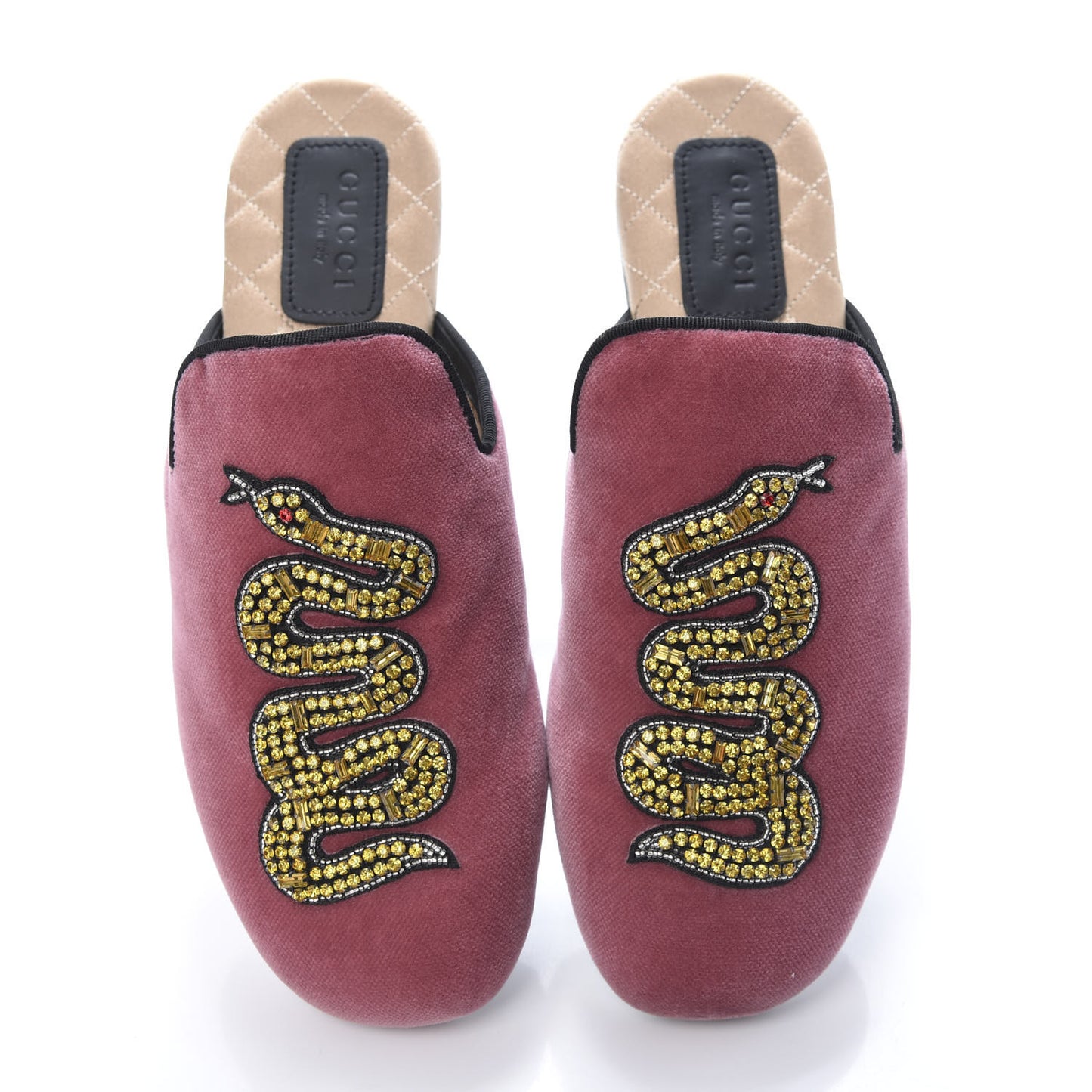 Velvet Crystal Snake Embroidered Womens Slippers 35 Tibet Red Black