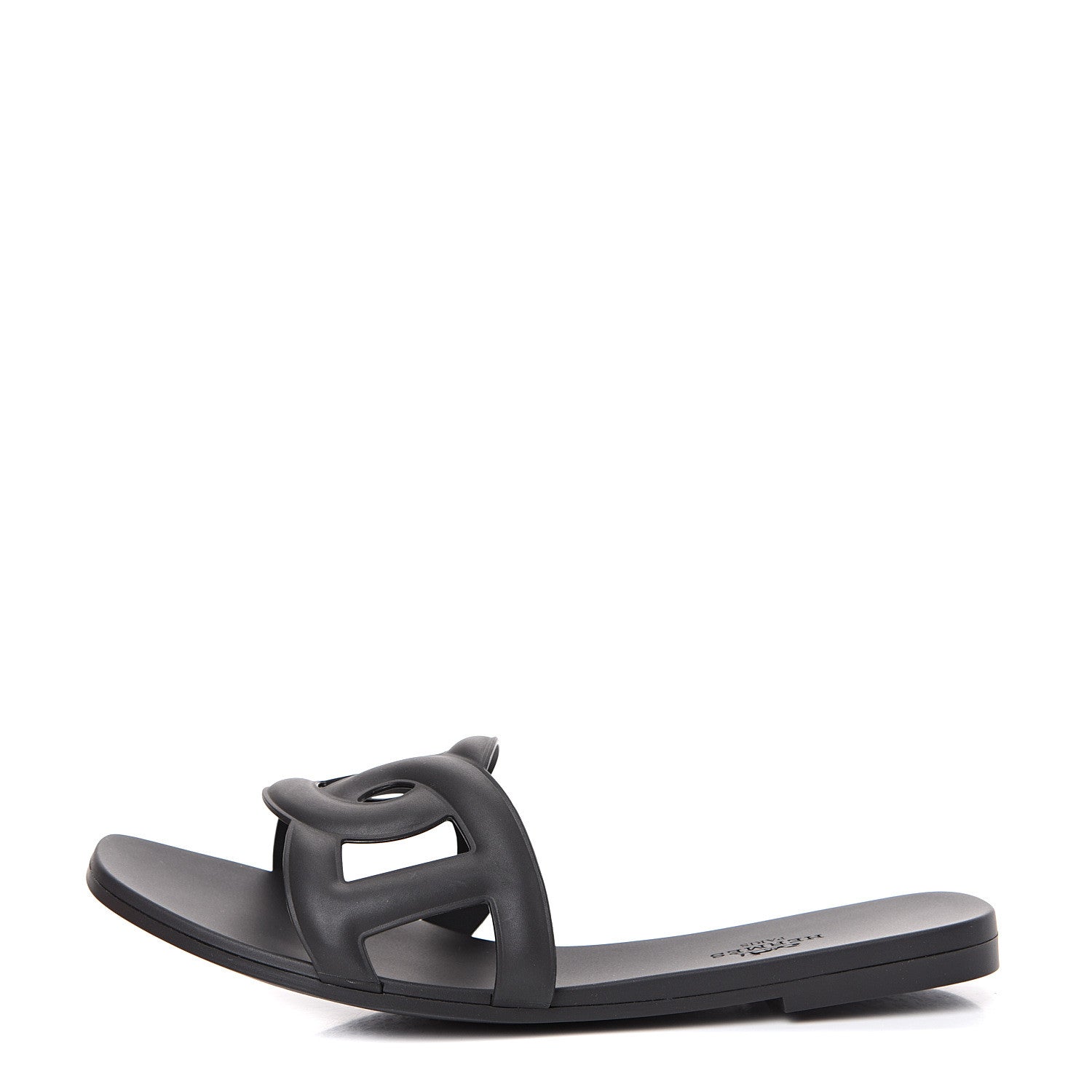 Hermes Rubber Aloha Sandals 37 Black 1 of 8
