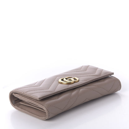 Gucci Calfskin Matelasse GG Marmont Continental Wallet Porcelain Rose 4 of 9