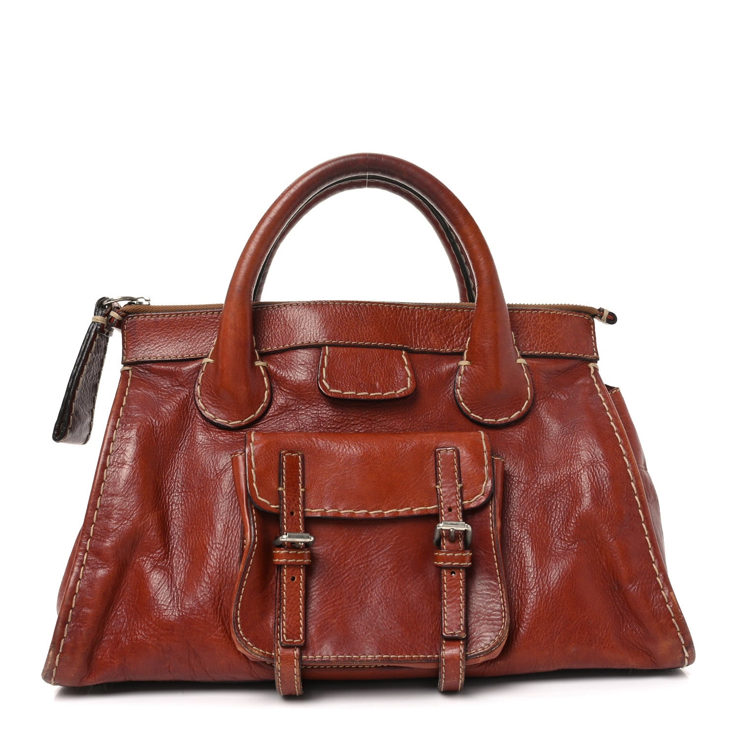 Chloe Calfskin Edith Satchel Ecureil Brown 1 of 10