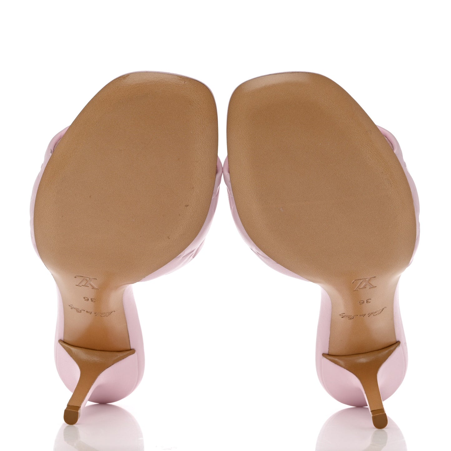 Lambskin Embossed Monogram Revival 95mm Mules 36 Rose Claire
