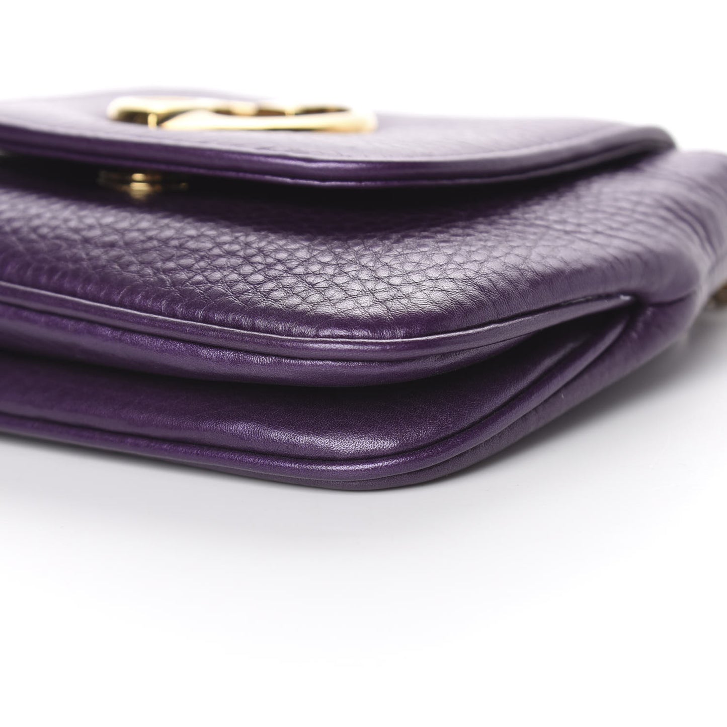 Metallic Pebbled Calfskin Small 1973 Chain Shoulder Bag Purple
