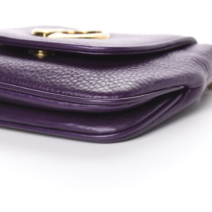 Gucci Metallic Pebbled Calfskin Small 1973 Chain Shoulder Bag Purple 9 of 10