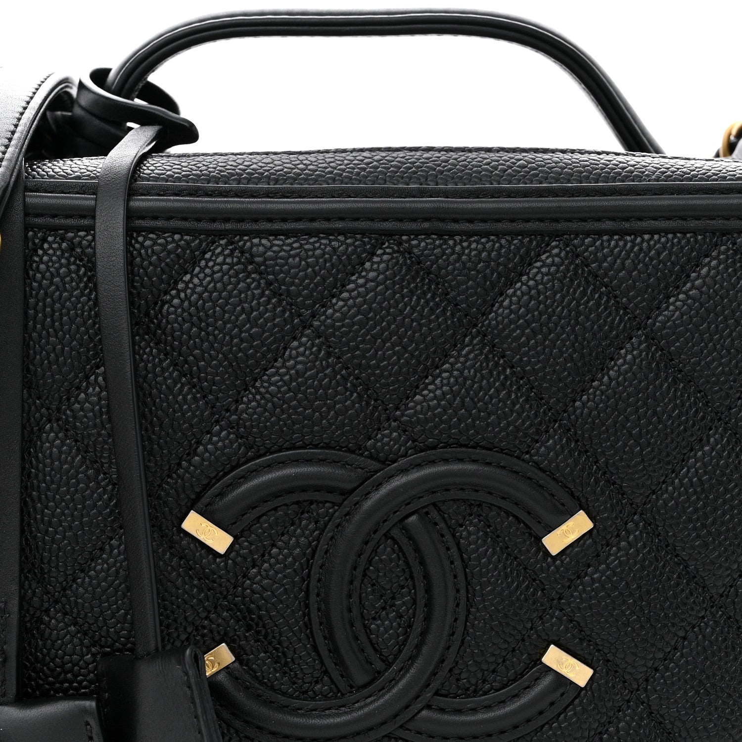 Chanel Caviar Quilted Large CC Filigree Vanity Case Black 9 of 13