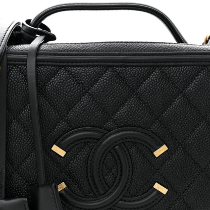 Chanel Caviar Quilted Large CC Filigree Vanity Case Black 9 of 13
