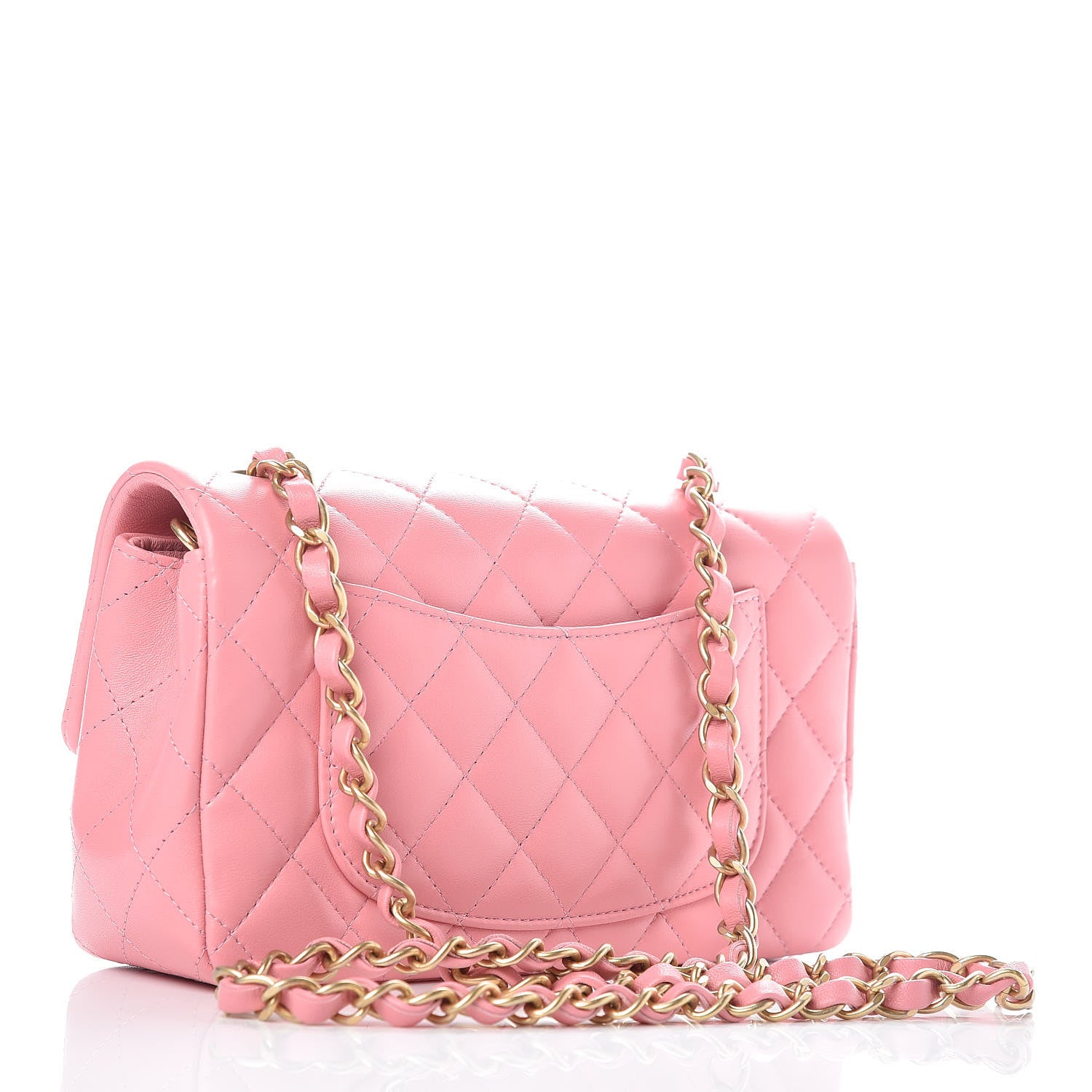 Chanel Lambskin Quilted Mini Rectangular Flap Pink 3 of 10