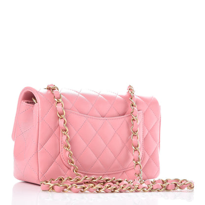 Chanel Lambskin Quilted Mini Rectangular Flap Pink 3 of 10