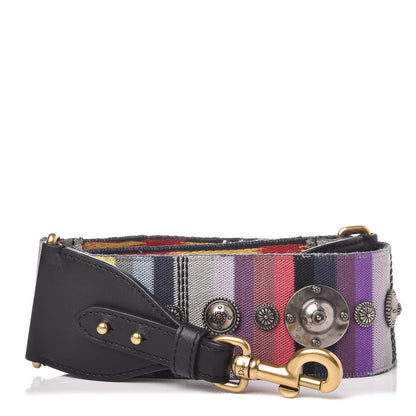 Christian Dior Canvas Embroidered Studded Rainbow Shoulder Strap 1 of 5