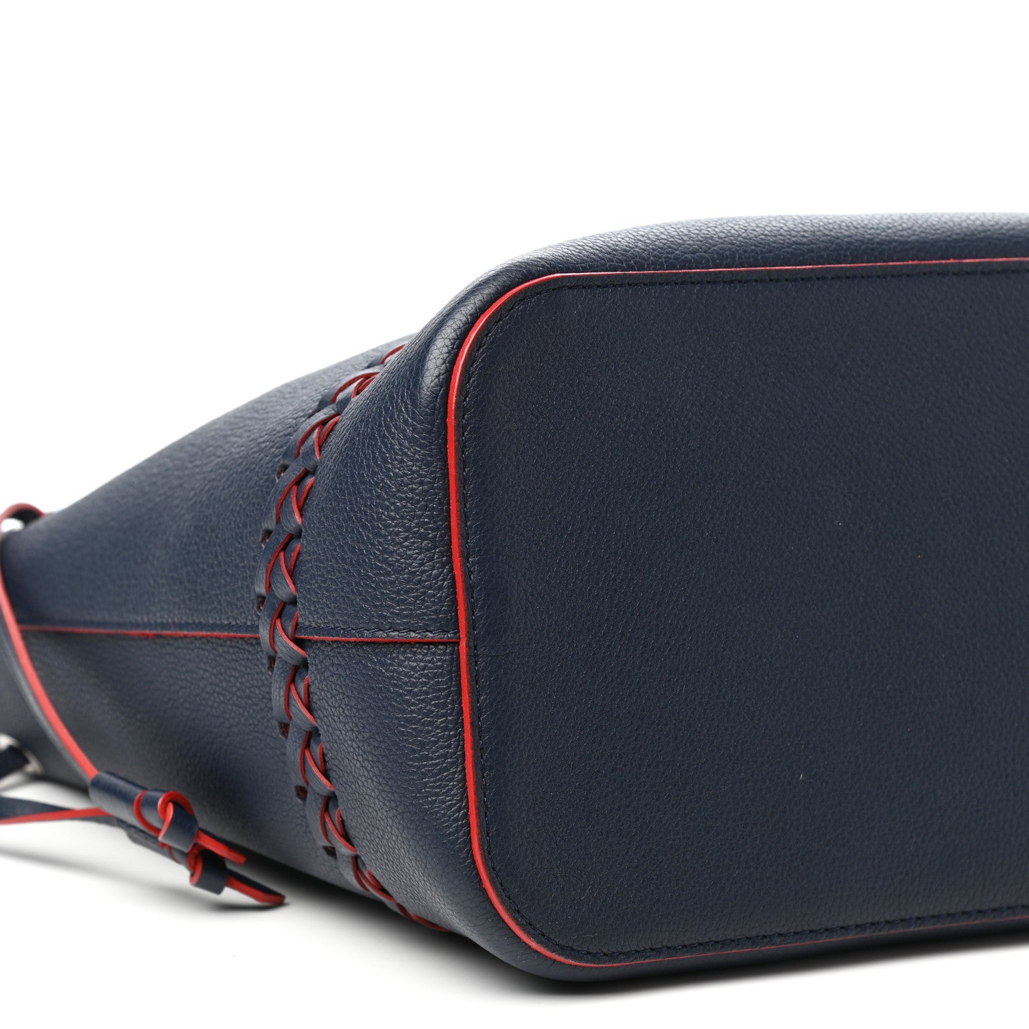 Louis Vuitton Soft Calfskin Braided Lockme Bucket Marine Rouge 7 of 9