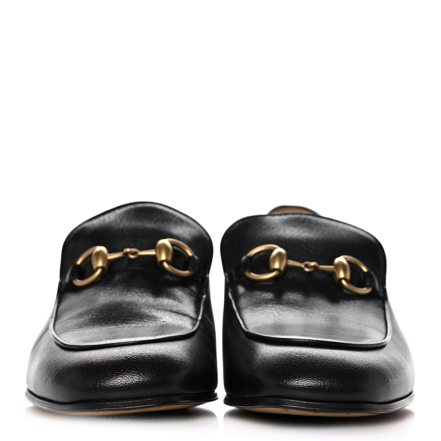 Goatskin Womens Horsebit Mid-Heel Loafers 39 Black