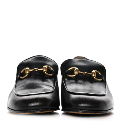 Gucci Goatskin Womens Horsebit Mid-Heel Loafers 39 Black 2 of 14