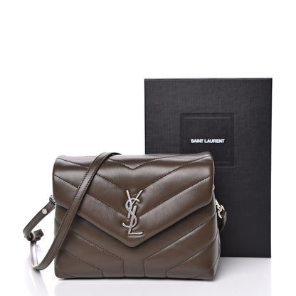 Saint Laurent Calfskin Y Quilted Monogram Toy Loulou Crossbody Bag Faggio 12 of 12