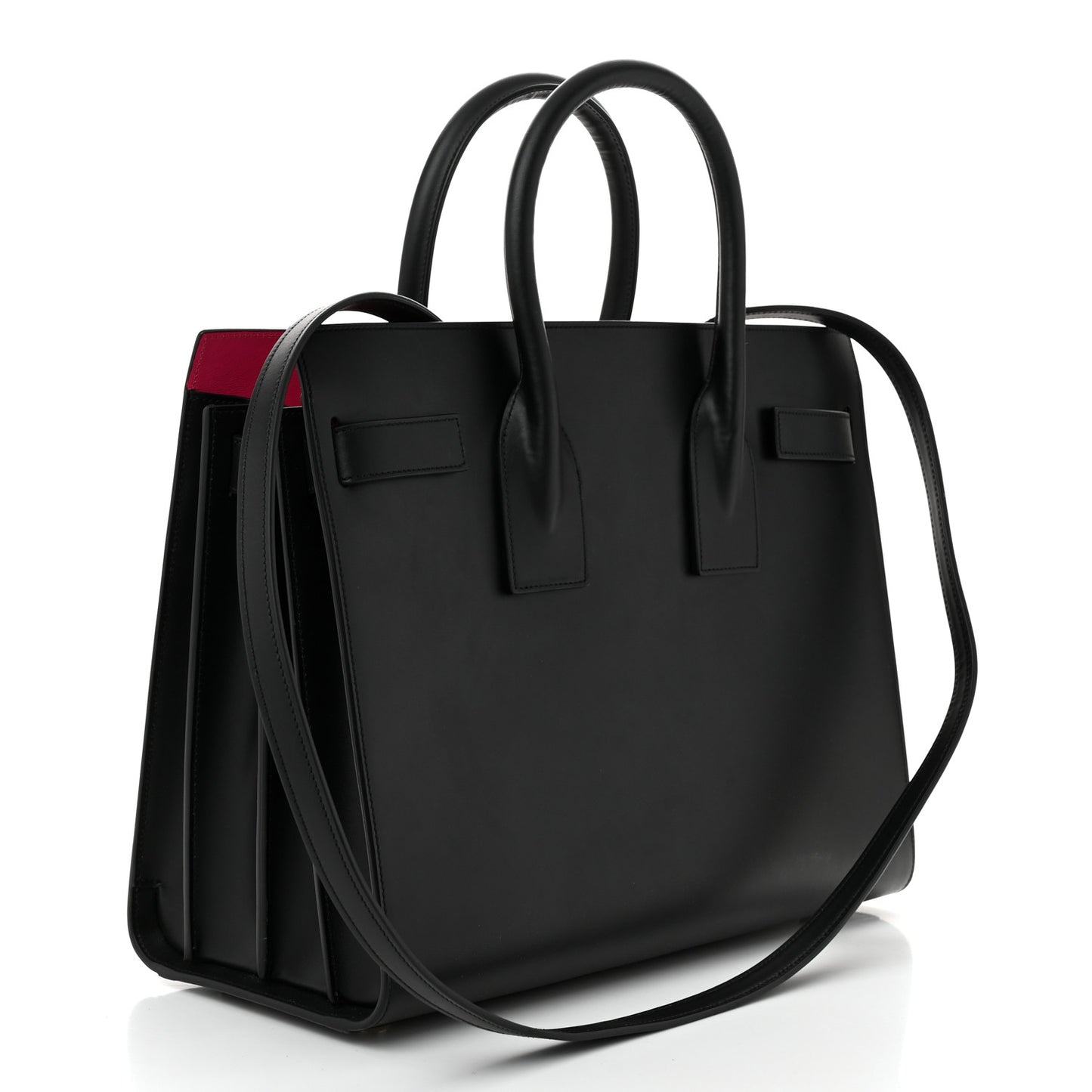 Calfskin Small Sac De Jour Black Fuchsia