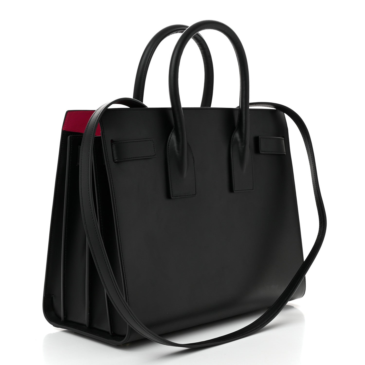 Saint Laurent Calfskin Small Sac De Jour Black Fuchsia 3 of 10