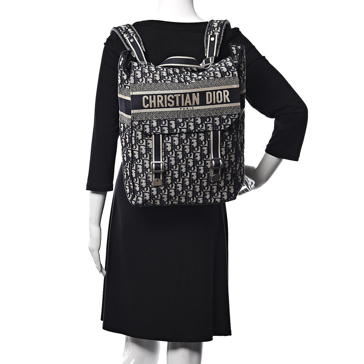 Christian Dior Oblique Backpack Blue White 2 of 11