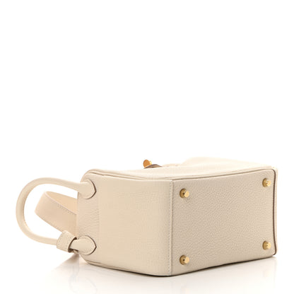 Hermes Taurillon Clemence Mini Lindy 20 Craie 4 of 11