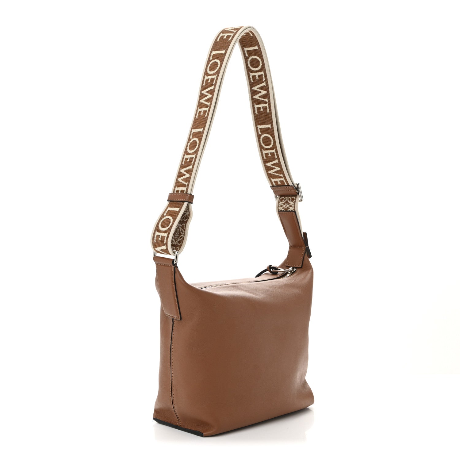 Loewe Supple Smooth Calfskin Jacquard Small Cubi Crossbody Bag Tan 3 of 10