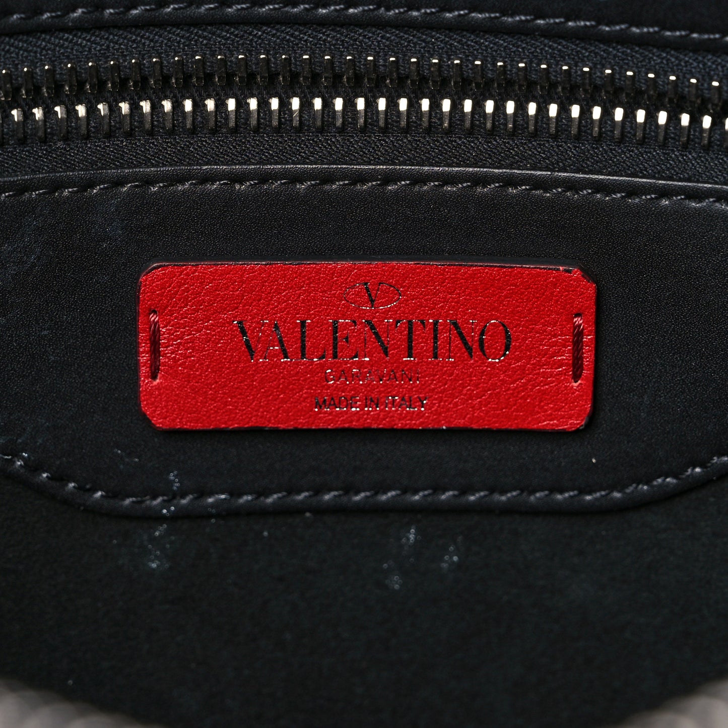 Calfskin VLTN Zip Pouch Black