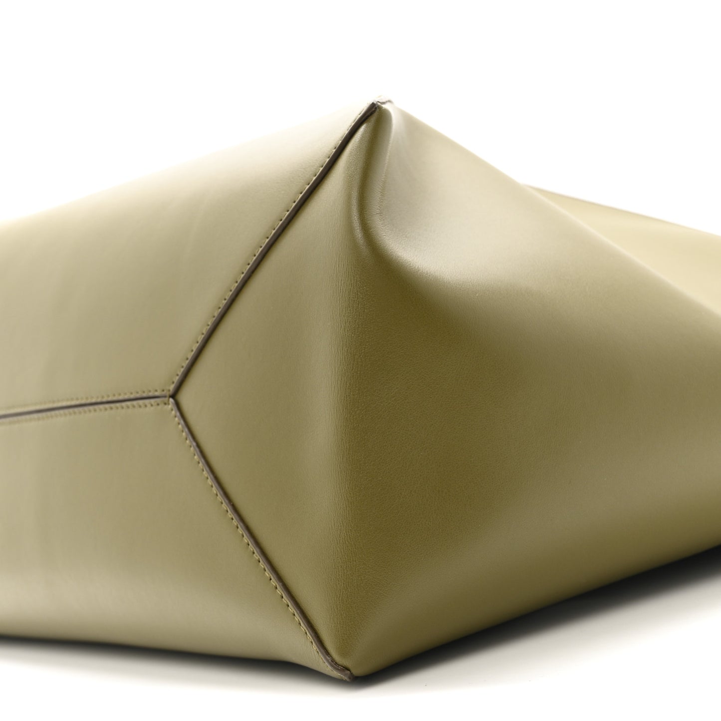 Shiny Calfskin Large Puzzle Fold Tote Dark Khaki Green