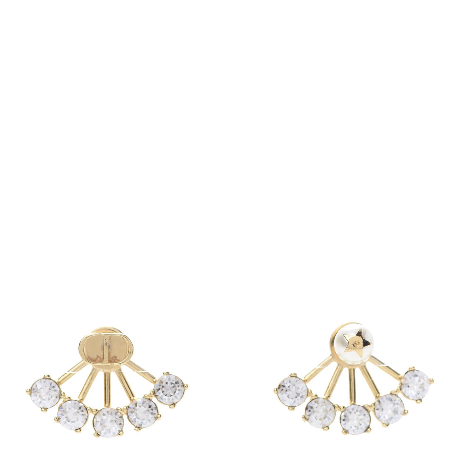 Christian Dior Crystal Pearl Petite CD Earrings Gold 1 of 5