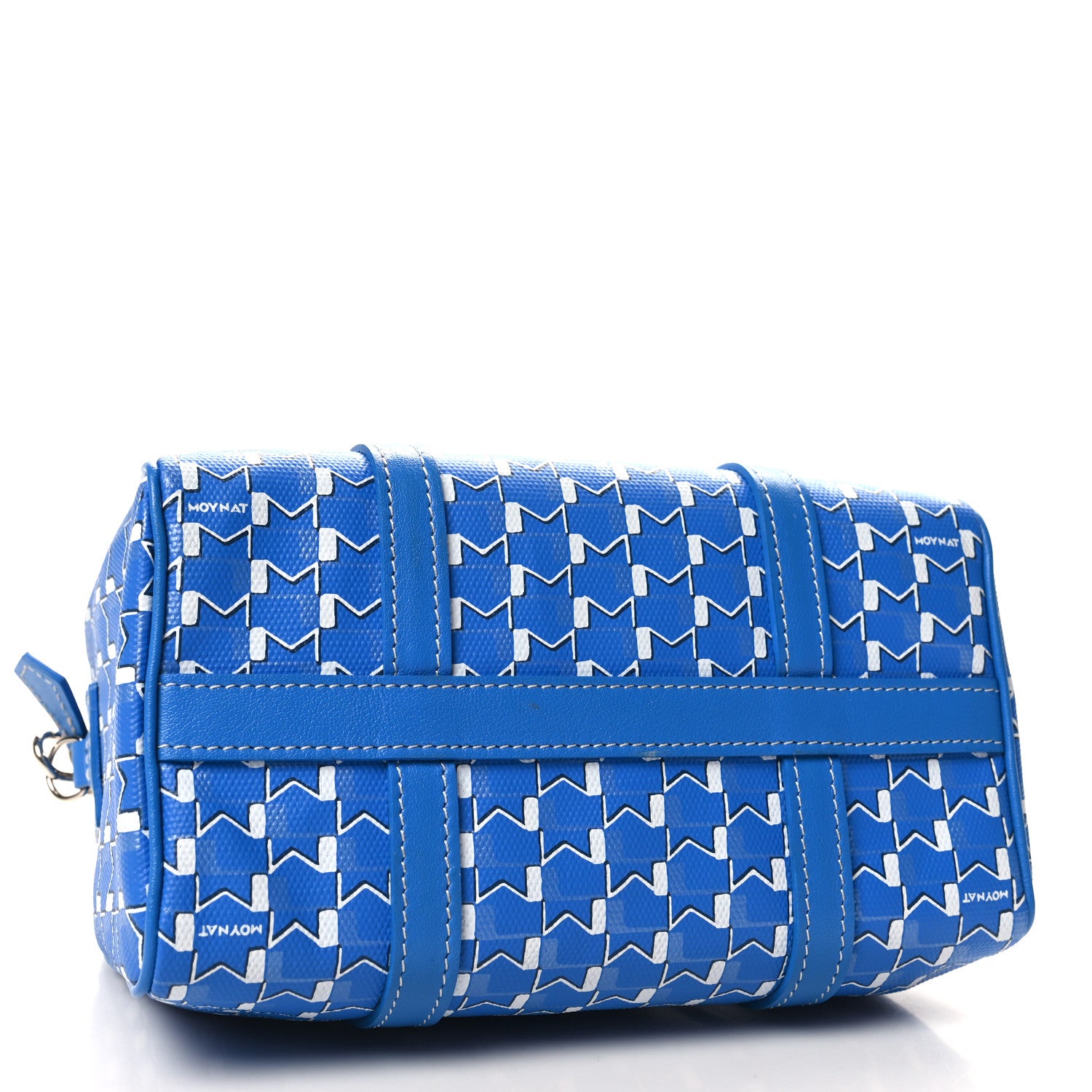 Moynat Grained Calfskin Canvas Crossbody Blue 4 of 11