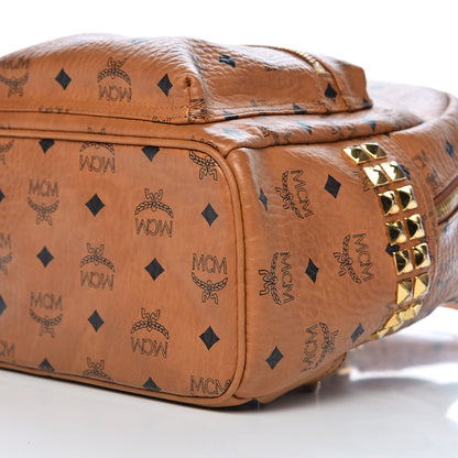 MCM Visetos Small Side Stud Stark Backpack Cognac 11 of 12