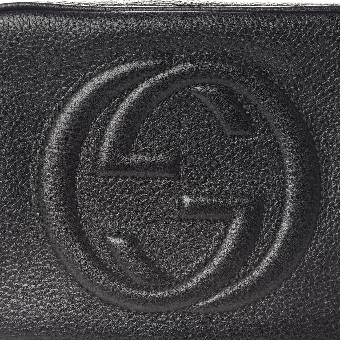 Pebbled Calfskin Small Soho Disco Bag Black