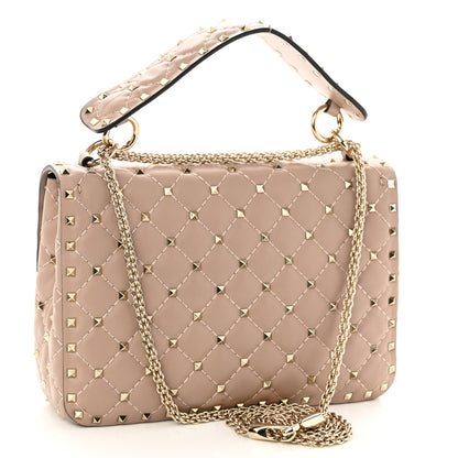 Valentino Garavani Lambskin Medium Rockstud Spike Shoulder Bag Poudre 3 of 9