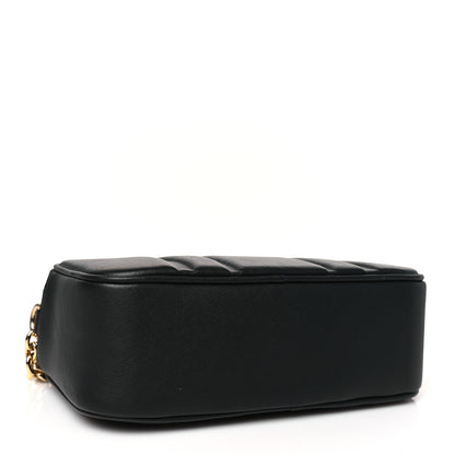 Salvatore Ferragamo Calfskin Quilted Medium Gancini Camera Case Black 4 of 8