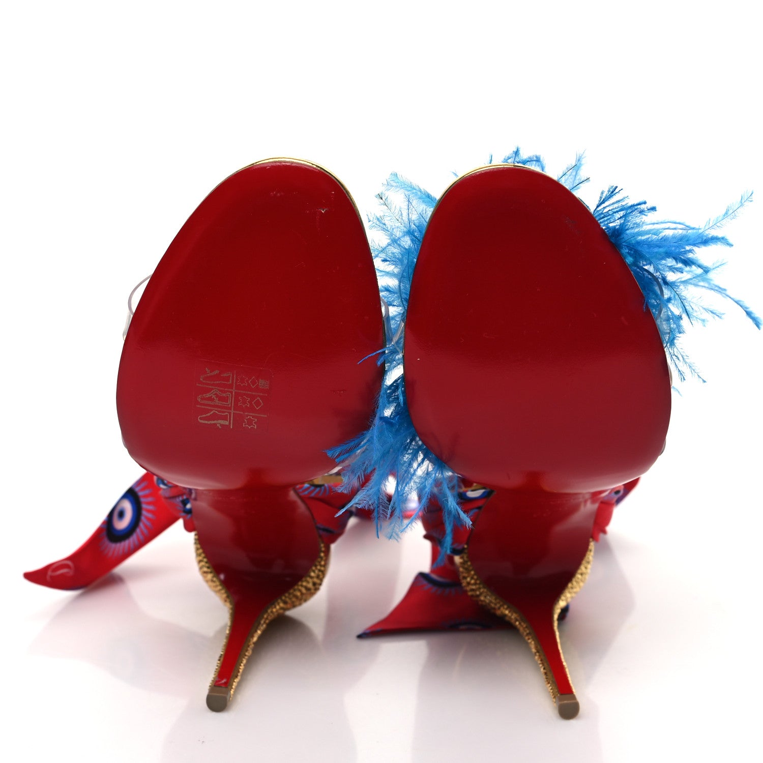 Christian Louboutin Specchio PVC Des Cyclades Athina Printed 100 Sandals 38 Gold Multicolor 5 of 7