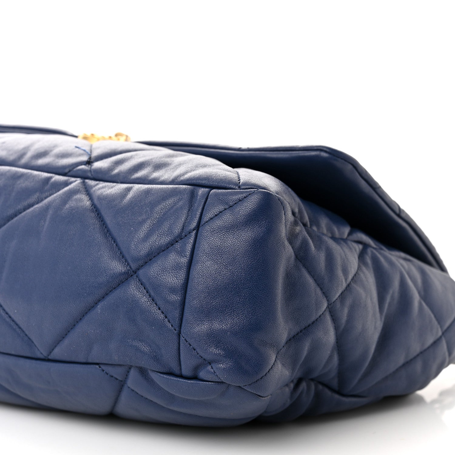Chanel Goatskin Quilted Maxi Chanel 19 Flap Blue 11 of 13