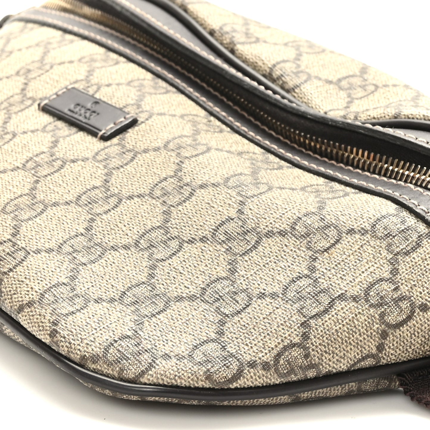 GG Supreme Monogram Belt Bag Dark Brown
