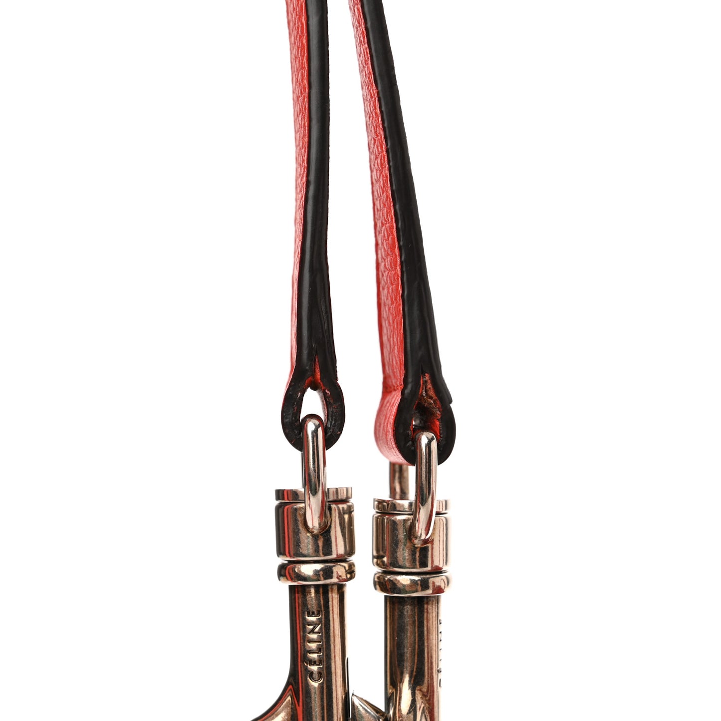 Drummed Calfskin Nano Luggage Vermillion